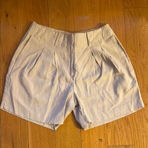 High Waist Beige Women's Shorts
